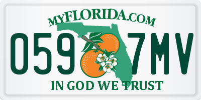 FL license plate 0597MV