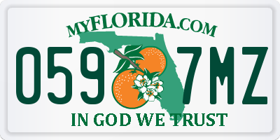 FL license plate 0597MZ
