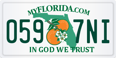 FL license plate 0597NI