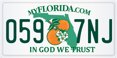FL license plate 0597NJ