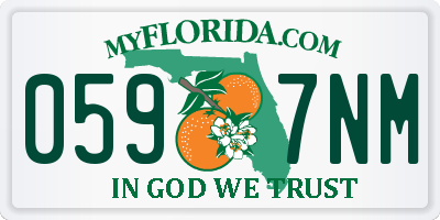 FL license plate 0597NM