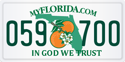 FL license plate 0597OO