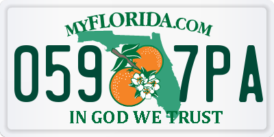 FL license plate 0597PA