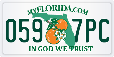 FL license plate 0597PC