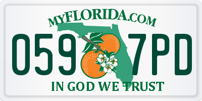 FL license plate 0597PD