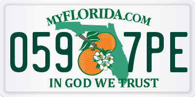 FL license plate 0597PE