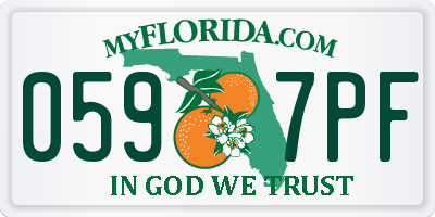 FL license plate 0597PF