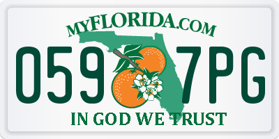 FL license plate 0597PG