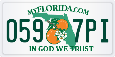 FL license plate 0597PI