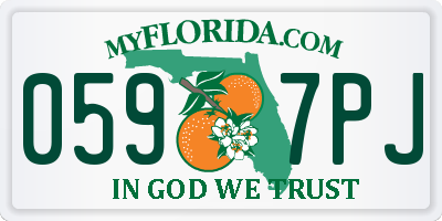 FL license plate 0597PJ