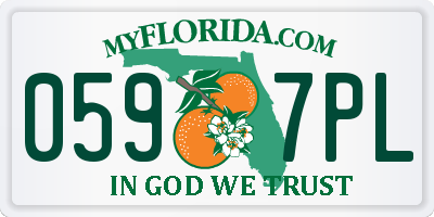 FL license plate 0597PL