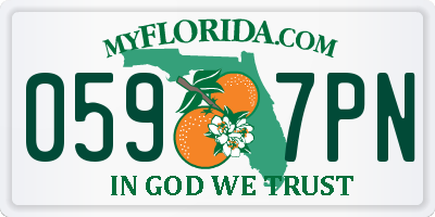 FL license plate 0597PN