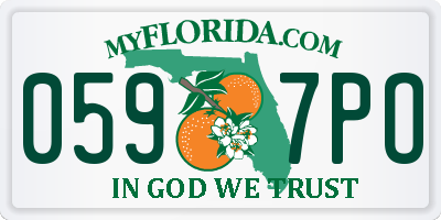 FL license plate 0597PO