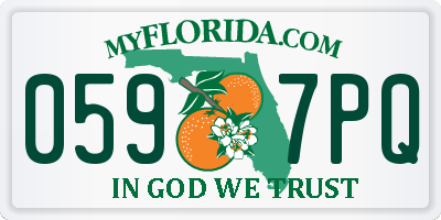 FL license plate 0597PQ