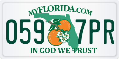 FL license plate 0597PR