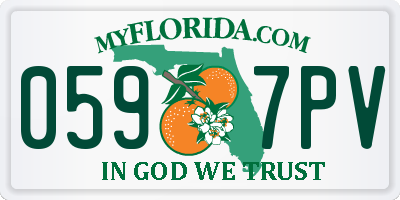 FL license plate 0597PV