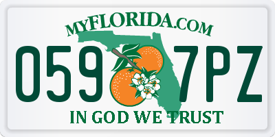 FL license plate 0597PZ