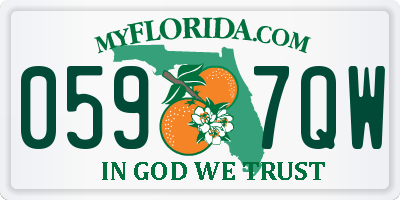 FL license plate 0597QW