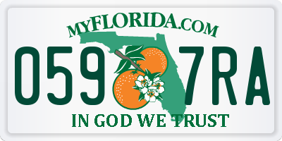 FL license plate 0597RA