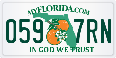 FL license plate 0597RN