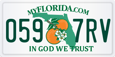 FL license plate 0597RV