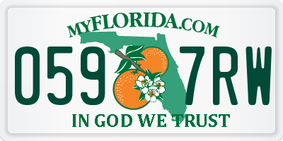 FL license plate 0597RW