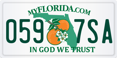 FL license plate 0597SA