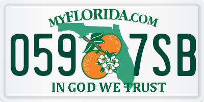 FL license plate 0597SB