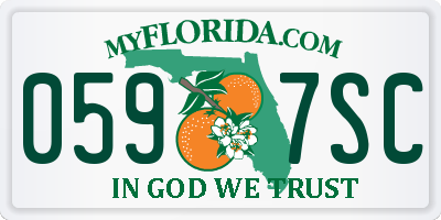 FL license plate 0597SC