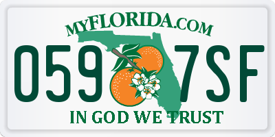 FL license plate 0597SF