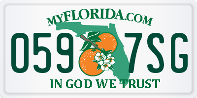 FL license plate 0597SG