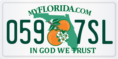 FL license plate 0597SL