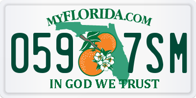 FL license plate 0597SM