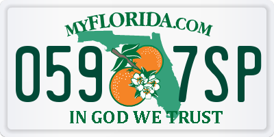 FL license plate 0597SP