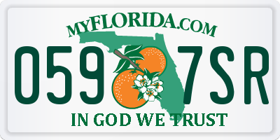 FL license plate 0597SR