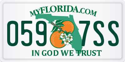 FL license plate 0597SS