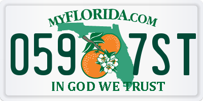 FL license plate 0597ST