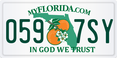 FL license plate 0597SY