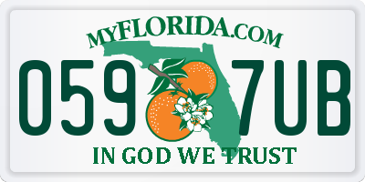 FL license plate 0597UB