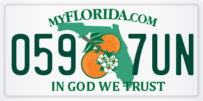 FL license plate 0597UN