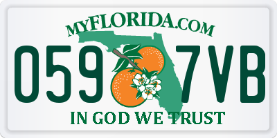 FL license plate 0597VB