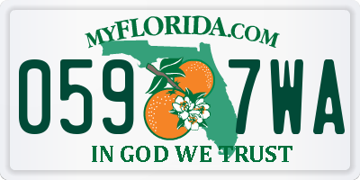 FL license plate 0597WA