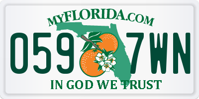 FL license plate 0597WN
