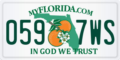 FL license plate 0597WS