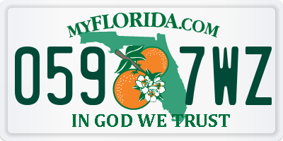 FL license plate 0597WZ
