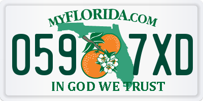 FL license plate 0597XD
