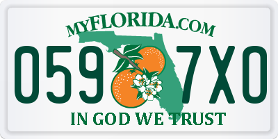 FL license plate 0597XO