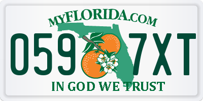FL license plate 0597XT