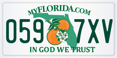 FL license plate 0597XV