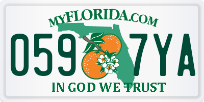FL license plate 0597YA